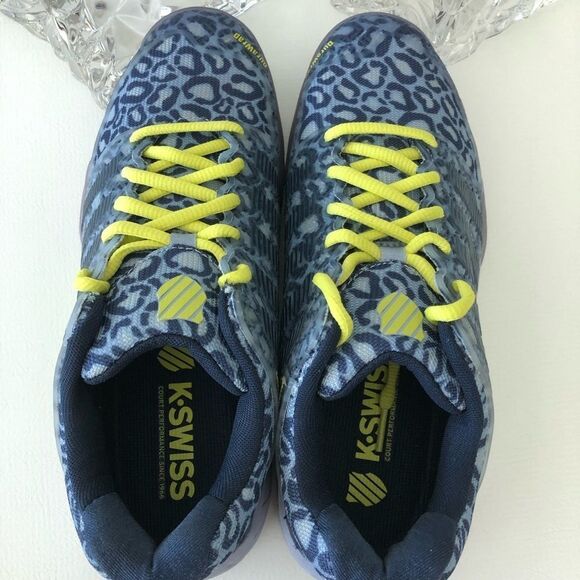 .K-Swiss Hypercourt Express Blue Leopard Tennis Shoes. - Picture 9 of 16